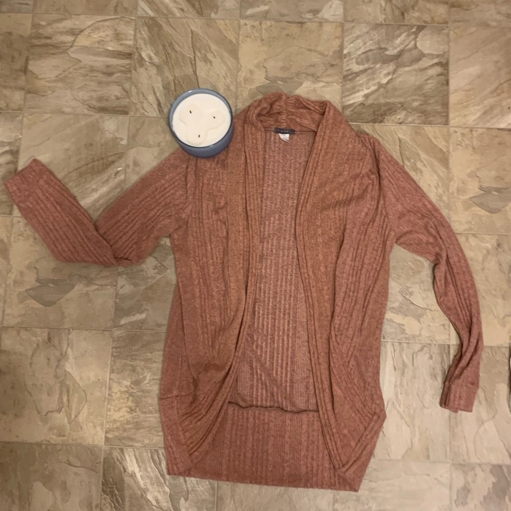 EUC Gyft Shawl Collar, Salmon & Gray Cardigan